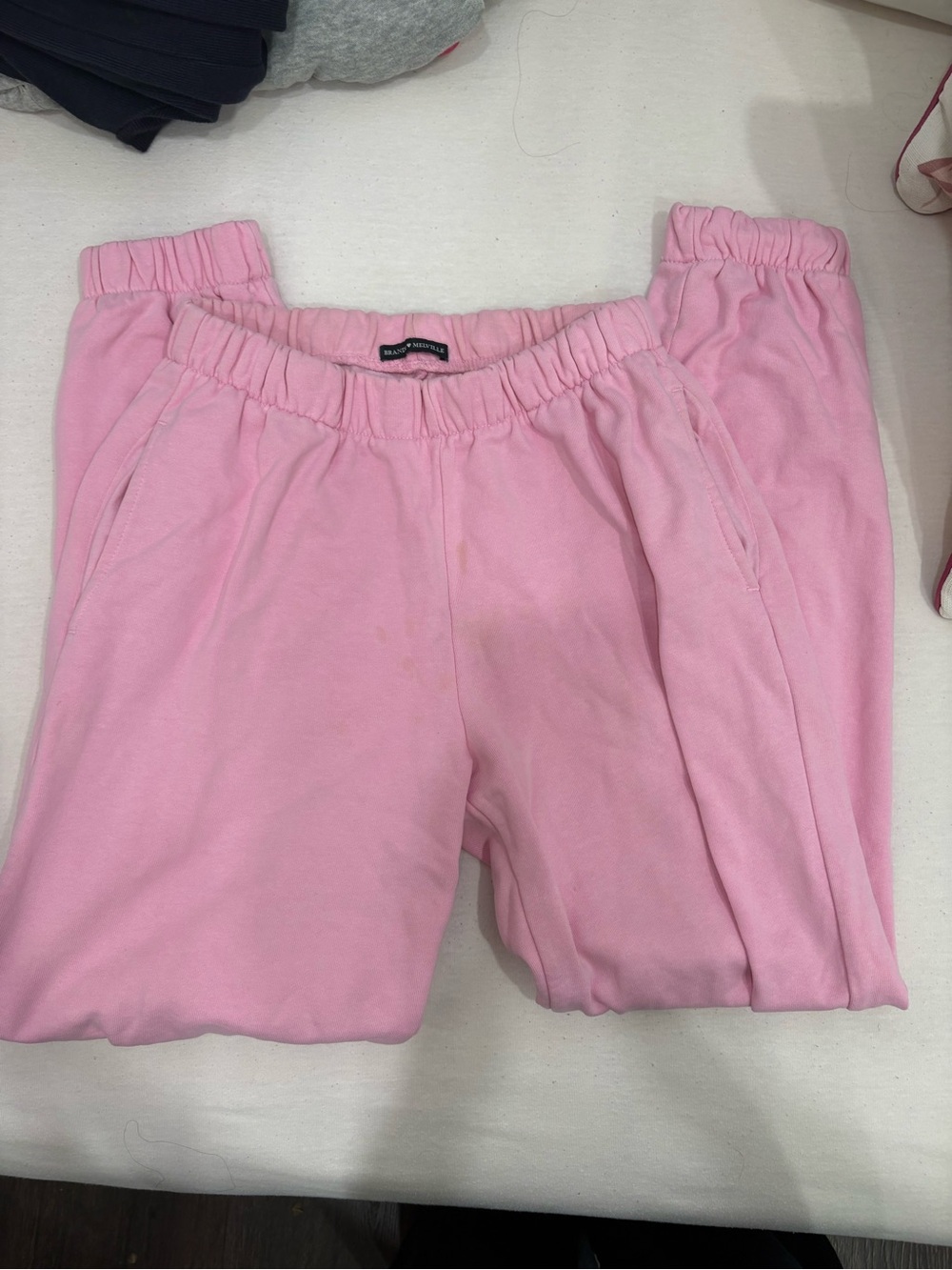 Brandy Melville Light Pink Elastic-Waist Joggers